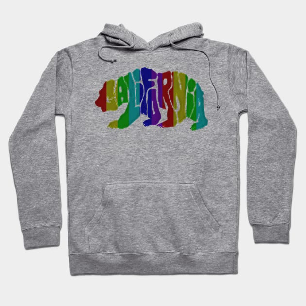 Rainbow colored California Grizzly Bear Hoodie by junochaos